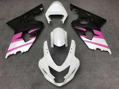 White Pink Matte Black 2004-2005 Suzuki GSXR 600 / GSXR 750 Motorcycle Fairings