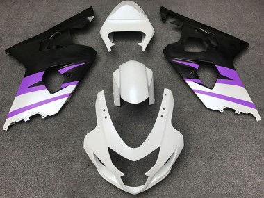 White Purple Matte Black 2004-2005 Suzuki GSXR 600 / GSXR 750 Motorcycle Fairings