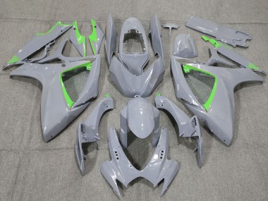 Nardo Grey and Green Trim 2006-2007 Suzuki GSXR 600 / GSXR 750 Motorcycle Fairings