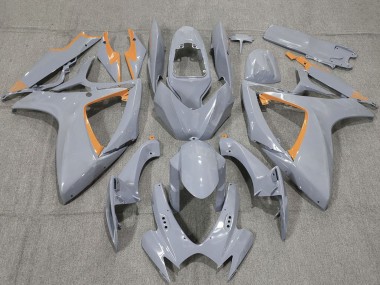 Nardo Grey and Orange Trim 2006-2007 Suzuki GSXR 600 / GSXR 750 Motorcycle Fairings