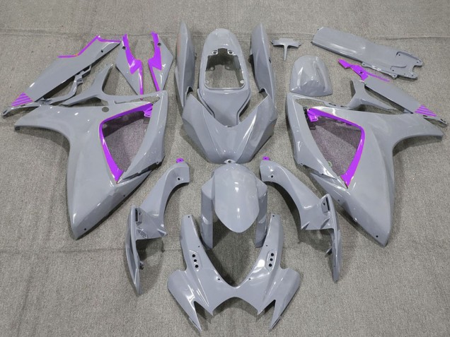 Nardo Grey and Purple Trim 2006-2007 Suzuki GSXR 600 / GSXR 750 Motorcycle Fairings