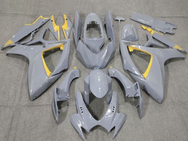 Nardo Grey and Yellow Trim 2006-2007 Suzuki GSXR 600 / GSXR 750 Motorcycle Fairings