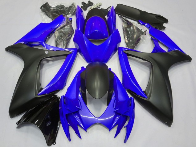 Blue Matte Black 2006-2007 Suzuki GSXR 600 / GSXR 750 Motorcycle Fairings