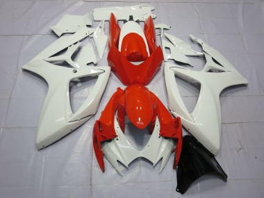 White Red 2006-2007 Suzuki GSXR 600 / GSXR 750 Motorcycle Fairings