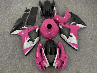 Pink Silver Glossy Black 2006-2007 Suzuki GSXR 600 / GSXR 750 Motorcycle Fairings