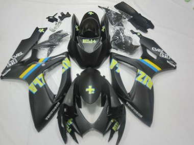 Matte Black Blue Yellow Rizla 2006-2007 Suzuki GSXR 600 / GSXR 750 Motorcycle Fairings