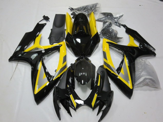 Yellow Silver Glossy Black 2006-2007 Suzuki GSXR 600 / GSXR 750 Motorcycle Fairings