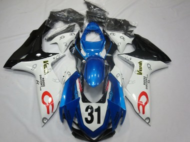 White Blue Glossy Black Vesrah 31 2011-2024 Suzuki GSXR 600 / GSXR 750 Motorcycle Fairings