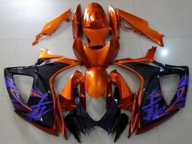 Orange Glossy Black Blue 2006-2007 Suzuki GSXR 600 / GSXR 750 Motorcycle Fairings
