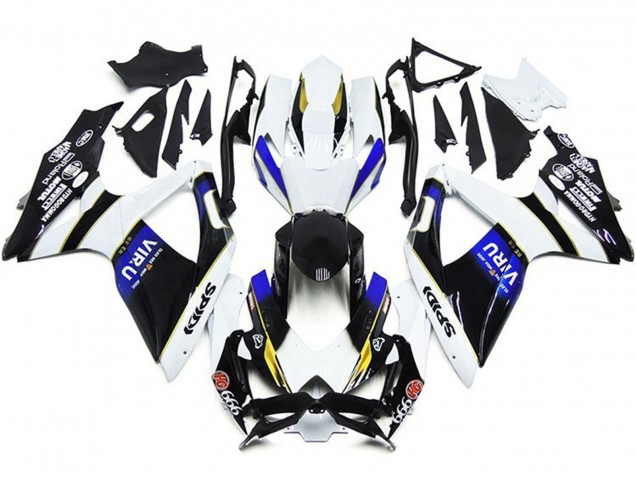 White Blue Yellow Black Viru 2008-2010 Suzuki GSXR 600 / GSXR 750 Motorcycle Fairings