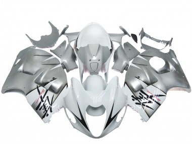 Silver White OEM Style 1996-2007 Suzuki GSXR 1300 Motorcycle Fairings