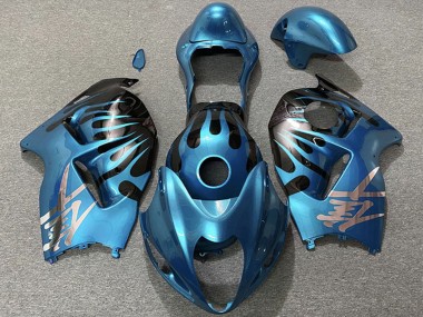 Sky Blue and Black 1996-2007 Suzuki GSXR 1300 Motorcycle Fairings