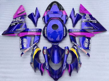 Blue and Pink Trick Star 2004-2005 Kawasaki ZX10R Motorcycle Fairings