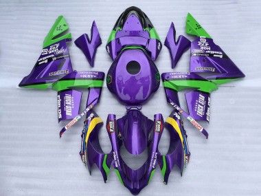 Green Purple Trick Star 2004-2005 Kawasaki ZX10R Motorcycle Fairings