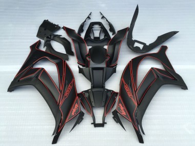 Matte Black Red 2011-2015 Kawasaki ZX10R Motorcycle Fairings