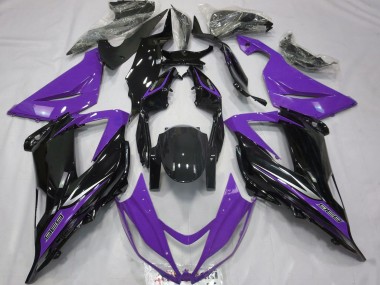 Purple Glossy Black 2013-2018 Kawasaki ZX6R Motorcycle Fairings