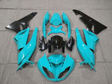 Blue Glossy Black 2009-2012 Kawasaki ZX6R Motorcycle Fairing Kits