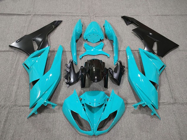 Blue Glossy Black 2009-2012 Kawasaki ZX6R Motorcycle Fairing Kits