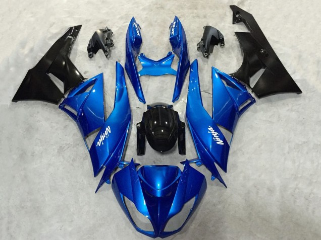 Blue Glossy Black 2009-2012 Kawasaki ZX6R Motorcycle Fairing