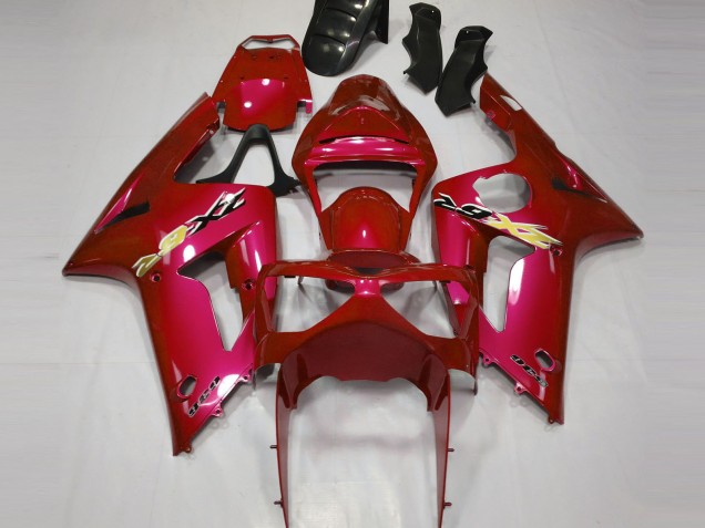 Red 2003-2004 Kawasaki ZX6R Motorcycle Fairing