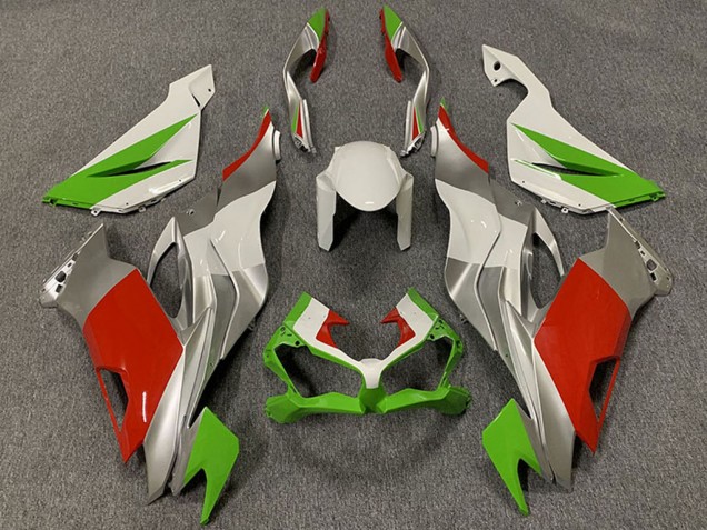 White Silver Green Red 2019-2022 Kawasaki ZX6R Motorcycle Fairings