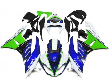 White Green Blue Black 2009-2012 Kawasaki ZX6R Motorcycle Fairings