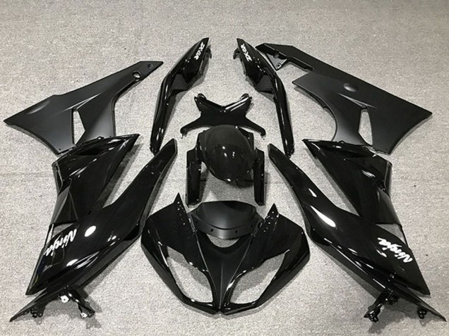 Glossy Black Matte Black 2009-2012 Kawasaki ZX6R Motorcycle Fairing