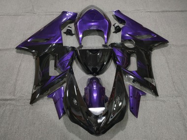 Purple Glossy Black 2005-2006 Kawasaki ZX6R Motorcycle Fairings
