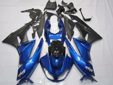 Blue Glossy Black Matte Black White Ninja 2009-2012 Kawasaki ZX6R Motorcycle Fairings