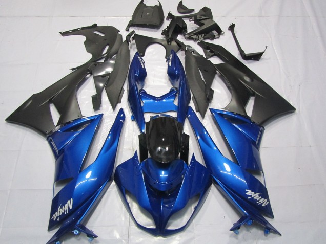 Blue Glossy Black Matte Black White Ninja 2009-2012 Kawasaki ZX6R Motorcycle Fairings