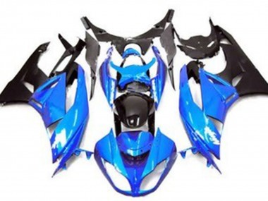 Blue Glossy Black Matte Black 2009-2012 Kawasaki ZX6R Motorcycle Fairing