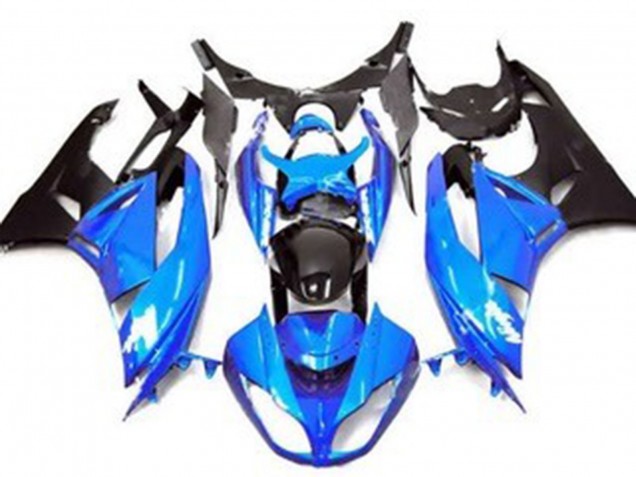 Blue Glossy Black Matte Black 2009-2012 Kawasaki ZX6R Motorcycle Fairing