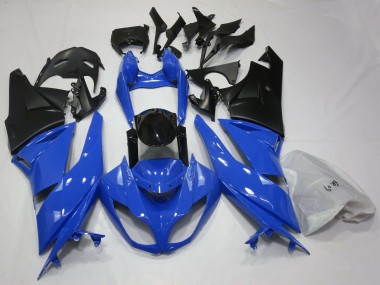 Blue Glossy Black Matte Black 2009-2012 Kawasaki ZX6R Motorcycle Fairings