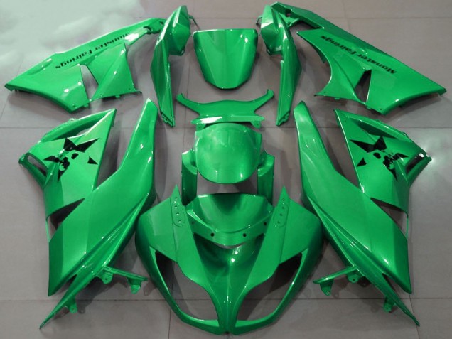 Green 2009-2012 Kawasaki ZX6R Motorcycle Fairings