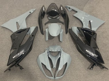 Grey Glossy Black 2009-2012 Kawasaki ZX6R Motorcycle Fairings