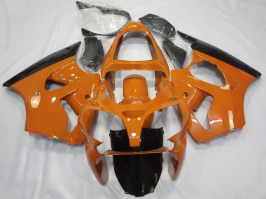 Orange Glossy Black 2000-2002 Kawasaki ZX6R Motorcycle Fairings