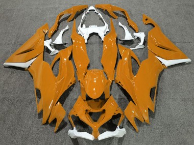 White Orange 2019-2022 Kawasaki ZX6R Motorcycle Fairings