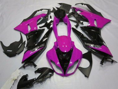 Pink Glossy Black 2009-2012 Kawasaki ZX6R Motorcycle Fairings
