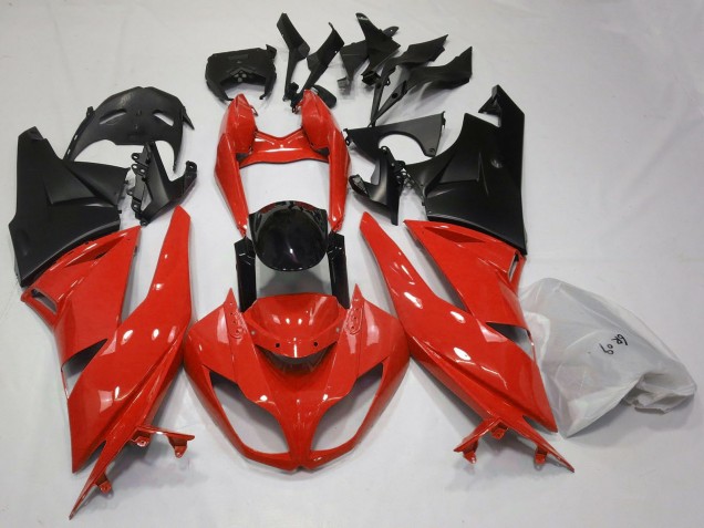 Red Glossy Black Matte Black 2009-2012 Kawasaki ZX6R Motorcycle Fairings