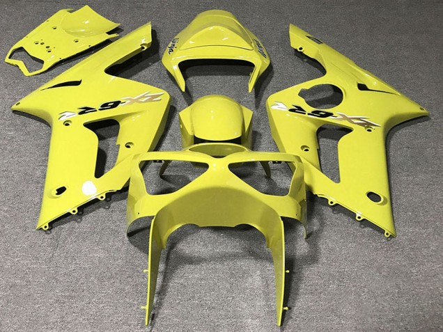 Yellow 2003-2004 Kawasaki ZX6R Motorcycle Fairings