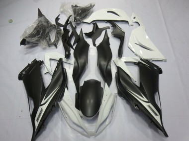 White Matte Black 2013-2018 Kawasaki ZX6R Motorcycle Fairings