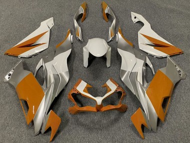 White Silver Orange 2019-2022 Kawasaki ZX6R Motorcycle Fairings