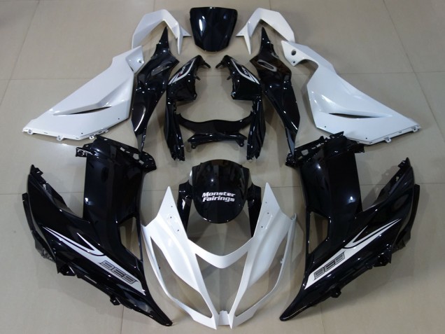 White Glossy Black 2013-2018 Kawasaki ZX6R Motorcycle Fairing