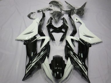 White Glossy Black 2013-2018 Kawasaki ZX6R Motorcycle Fairings