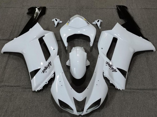 Plain White Gloss 2007-2008 Kawasaki ZX6R Motorcycle Fairings