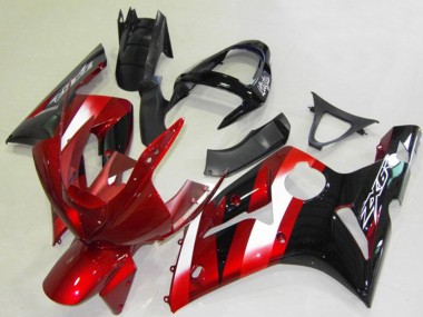 Red White Glossy Black 2003-2004 Kawasaki ZX6R Motorcycle Fairings