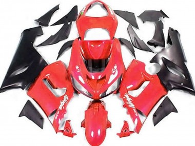 Red Matte Black 2005-2006 Kawasaki ZX6R Motorcycle Fairings