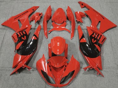 Red Glossy Black Punisher 2009-2012 Kawasaki ZX6R Motorcycle Fairings