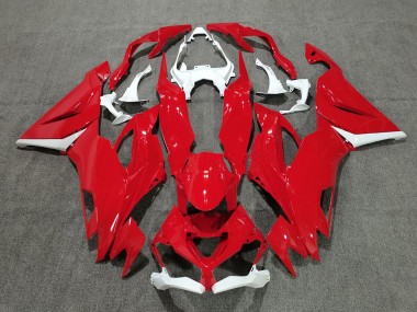 White Red 2019-2022 Kawasaki ZX6R Motorcycle Fairings