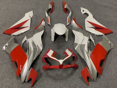 White Silver Red 2019-2022 Kawasaki ZX6R Motorcycle Fairings